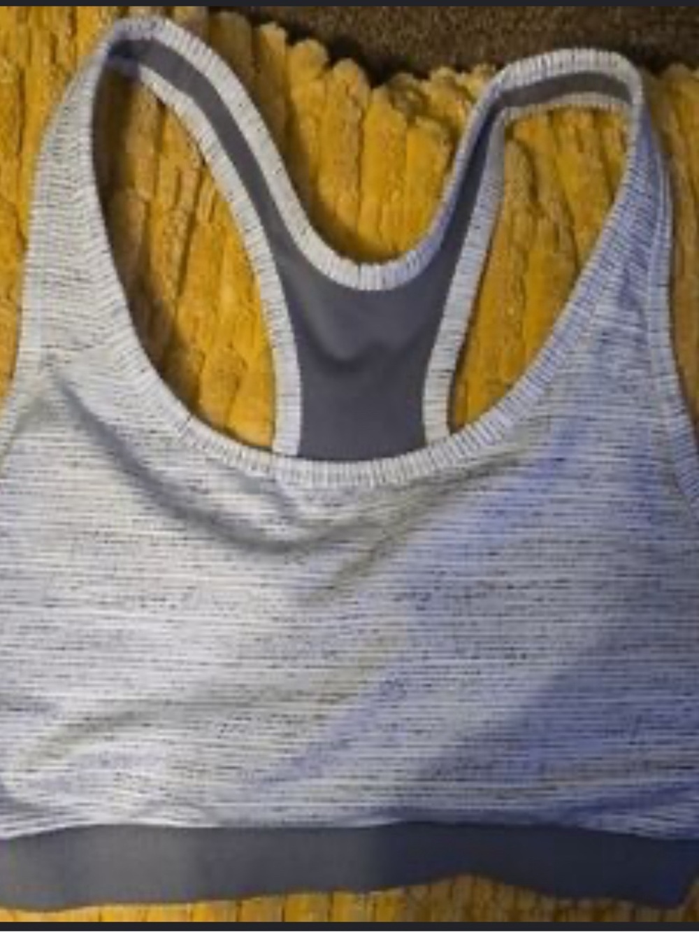 Avia Gray Heathered Racerback Sports Bra